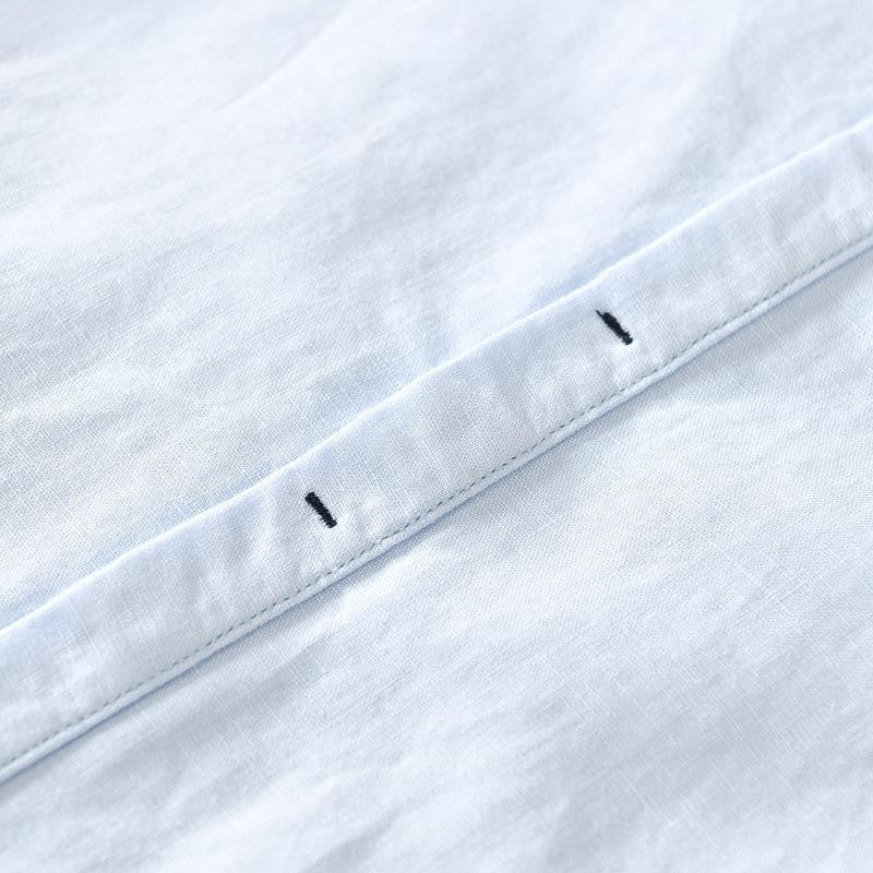 Summer Linen Stand-Collar Shirt